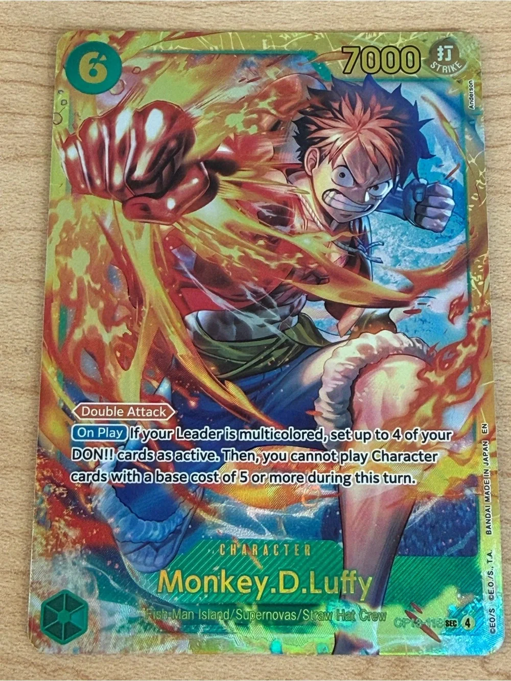 Monkey D. Luffy Holographic Trading Card — Multicolor
